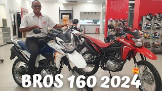 Bros 160 2024 CHEGOU Honda ATUALIZOU a trail mais vendida do Brasil vamos dar aquele confere [upl. by Ellenahs]