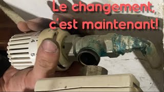 Changer soimême ses éléments de radiateurchauffage à eau vannes tête thermostatique purgeur etc [upl. by Edy922]