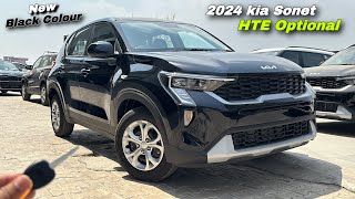 Kia Sonet HTE Optional 2024 Price amp Features ❤️ kia Sonet HTE O With Black Colour [upl. by Sidnee135]