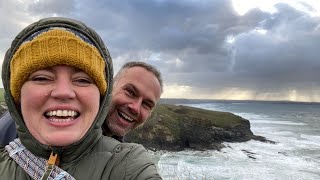 Blown away A coastal walk as Storm Arwen approaches Mawgan Porth near Newquay Cornwall [upl. by Mack]