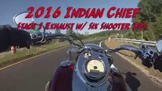 2016 Indian Chief w Stage 1 Exhaust amp Six Shooter Tips Slash Down  Rich Goyette [upl. by Nodnol]