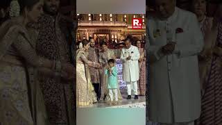 Mukesh Ambanis Grandson Prithvi Greets Guests At AnantRadhikas Wedding Celebrations [upl. by Oneil]