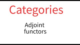 Categories 4 Adjoint functors [upl. by Esac]