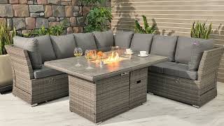 How to use our New Hampshire Fire Pit Patio Set  The Range Patio Furniture [upl. by Aisatsanna]