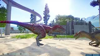 Red Dinosaur Jurassic World Dominion Giganotosaurus Hunting Titan Spinosaurus still strong in park [upl. by Erdnoed]