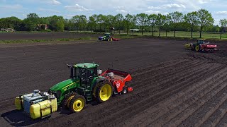 Oh Deere  Waterloo workhorses  2x John Deere 7930  8335RT  Planting potatoes  Scholtenszathe [upl. by Refanej45]