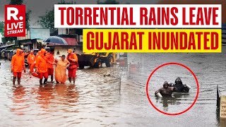 Gujarat Floods Heavy Rains Wreaks Havoc in Gujarat IMD Issues Red Alert  LIVE [upl. by Lemert]