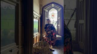 Scottish Bagpiper in Castle near Edinburghbagpipes shorts music scottish celticmusic bagpiper [upl. by Rolland585]