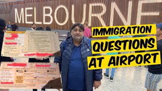 Australia Immigration Questions At Airport  Student amp Visitor [upl. by Adnahs]