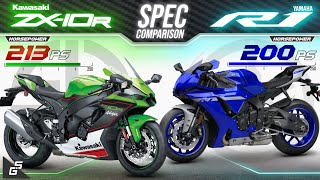 Kawasaki ZX10R vs Yamaha R1 │ Full Specs amp Sound Comparison [upl. by Hales574]