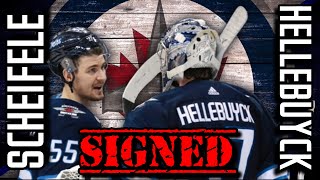 WINNIPEG JETS RESIGN HELLEBUYCK AND SCHEIFELE TO 7X85M CONTRACTS [upl. by Yance]