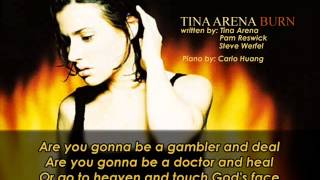 Tina Arena Burn Piano and Lyrics [upl. by Akemed159]