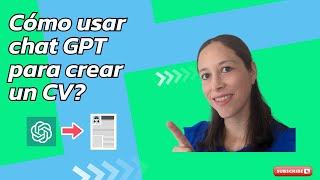 Cómo crear un CV  Curriculum Citae con Chat GPT o Inteligencia artificial [upl. by Saudra769]