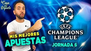 PRONÓSTICOS CHAMPIONS LEAGUE 🏆  APUESTAS DEPORTIVAS  JORNADA 6  PRONÓSTICOS FUTBOL EUROPEO [upl. by Gerfen]