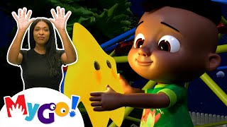 Twinkle Twinkle Little Star 🌠  CoComelon Nursery Rhymes  ASL  MyGo Sign Language For Kids [upl. by Lebatsirhc]