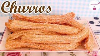 CHURROS 💖 churros caseros SIN HUEVO  Postres de Vane [upl. by Ahtelra]