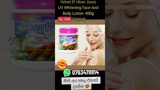 Velvet D’ Hiver Jours UV Whitening Face And Body Lotion 400g Original 😍 cashondelivery free [upl. by Knowland]