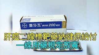 肝癌二線標靶藥納健保給付 一線用藥規定放寬 [upl. by Ellekcir179]