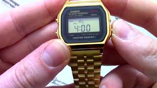 Часы Casio Illuminator A159WGEA1D  Инструкция как настроить  WatchForumRU [upl. by Eldon]