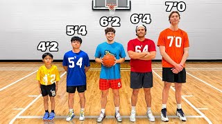 Heights 4ft to 7ft Compete In Basketball for 10000 [upl. by Ailedo915]