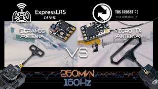 ExpressLRS 24GHz vs Crossfire 868MHz  Ceramic antenna vs Micro RX antenna 250mW locked 150Hz [upl. by Akemak]