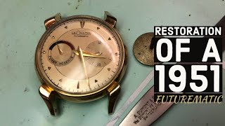 Restoration of a 1951 LeCoultre Futurematic PowerReserve Bumper Automatic Watch  Caliber 497 [upl. by Eldon333]