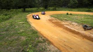 back yard short high banked go kart racing [upl. by Amer]