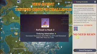 NEW EVENT TESTING GROUND CHALLENGE FOR FESTERING DESIRE SWORD REFINE  GENSHIN IMPACT [upl. by Tugman335]