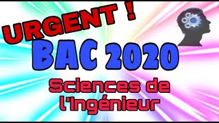 URGENT SUJET BAC SCIENCES DE L’INGÉNIEUR  Conseils importants [upl. by Gonta]