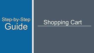 Shopping Cart StepbyStep [upl. by Tnomel]