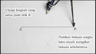 Matematik Tingkatan 2 Pembinaan Geometri membina pembahagi dua sama serenjang [upl. by Araik]