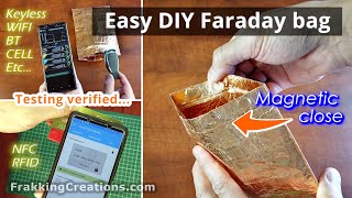 Make amp Test DIY Faraday bag for key FOB RFID card Passport  STOP Keyless car theft amp more [upl. by Ludeman]