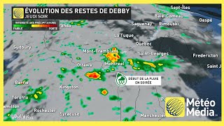 Les restes de Debby foncent vers le Québec [upl. by Tram235]