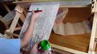 Direct warp painting on a Schacht Flip rigid heddle loom [upl. by Netsrik]