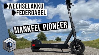 MANKEEL Pioneer EScooter Test  Wechselakku Federung amp zu SCHNELL o Zlg [upl. by Shewchuk]