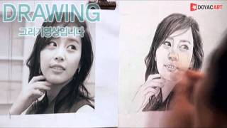 ★doyacartcom  김윤아 교수님 Best Drawing중급인물화 김태희를그려보자 [upl. by Swain419]