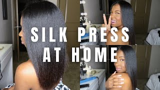 HOW TO  SILK PRESS YOUR NATURAL HAIR AT HOME  USING MIZANI THERMASMOOTH  CHIT CHAT [upl. by Eudocia]