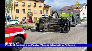 Asiago VI Perde il controllo dellauto 72enne bloccato allinterno 06082024 [upl. by Romonda722]