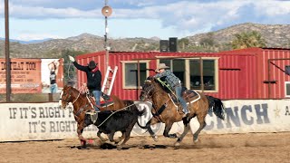 Young Cowboy Downtown Arena 11823 SlowMotion Wickenburg Arizona Team Roping Capital [upl. by Mikahs]