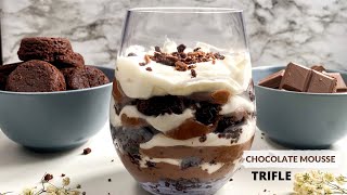 Chocolate Mousse Dessert  Brownie Trifle Recipe  3 Ingredient Chocolate Dessert  shorts [upl. by Elin]