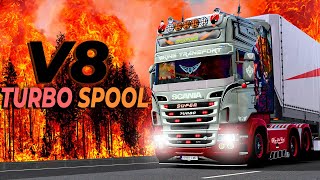 ETS SCANIA V8 GREEK OPEN PIPE SOUND MOD 149 [upl. by Wunder]