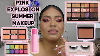 PROFUSION NUDE BLISS PALETTE MAKEUP TUTORIAL  PINK EXPLOSION SUMMER MAKEUP [upl. by Dorin417]