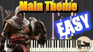 Assassins Creed Origins  Main Theme Piano Tutorial Synthesia HD Cover [upl. by Yuma]