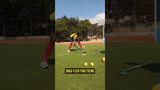 Drag Flick Practicing  Field hockey training for beginners hockey dragflick fieldhockeytraining [upl. by Elda879]