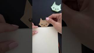 Sticky note Origami Cat bookmark origami origamicat origamibookmark shortswithcamilla cutecat [upl. by Nalyad]