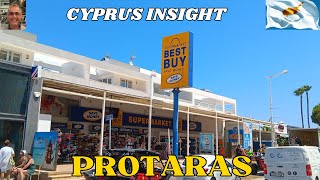 Walking Protaras Strip Cyprus  Popping in to Best Buys Supermarket [upl. by Sixela]