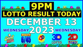 9pm Lotto Result Today December 13 2023 Wednesday [upl. by Herrington]