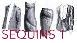 Fashion Illustration Tutorial Sequins Part 12 [upl. by Given]