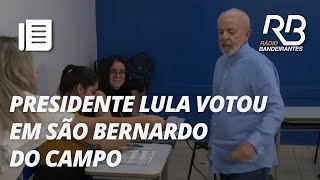 Presidente Lula fala com a imprensa após votar em São Bernardo do Campo  Eleições 2024 [upl. by Ahcilef]