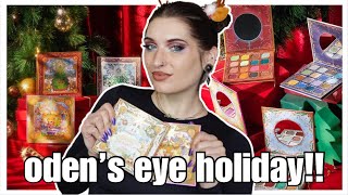 ODENS EYE HOLIDAY PALETTES  NEW  RESTOCK  2 Looks  Swatches [upl. by Noelopan]